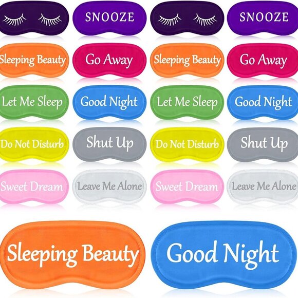 20 Pieces Funny Silk Eye Sleeping Mask Bulk with Adjustable Strap Blackout Eye S - Picture 1 of 6